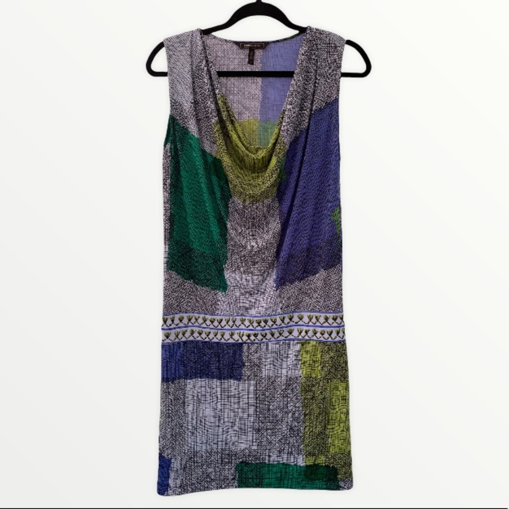 BCBGMaxAzria Draped Cowl Neckline Sleeveless Dress